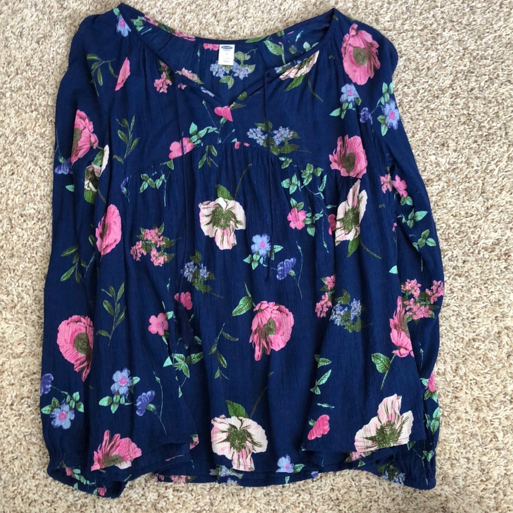 lose floral navy shirt